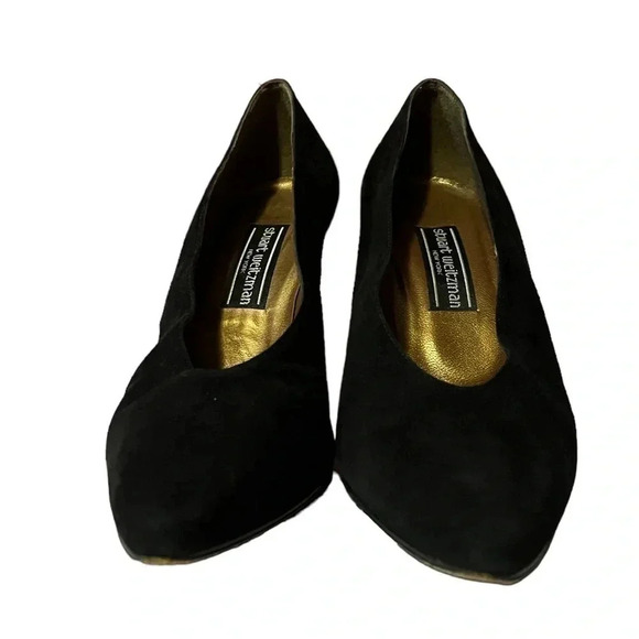 Stuart Weitzman Contemporary Black Suede Heels Size 7 Office Career - Picture 3 of 11